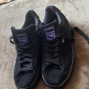 Puma Black Sneakers with Lavender Details